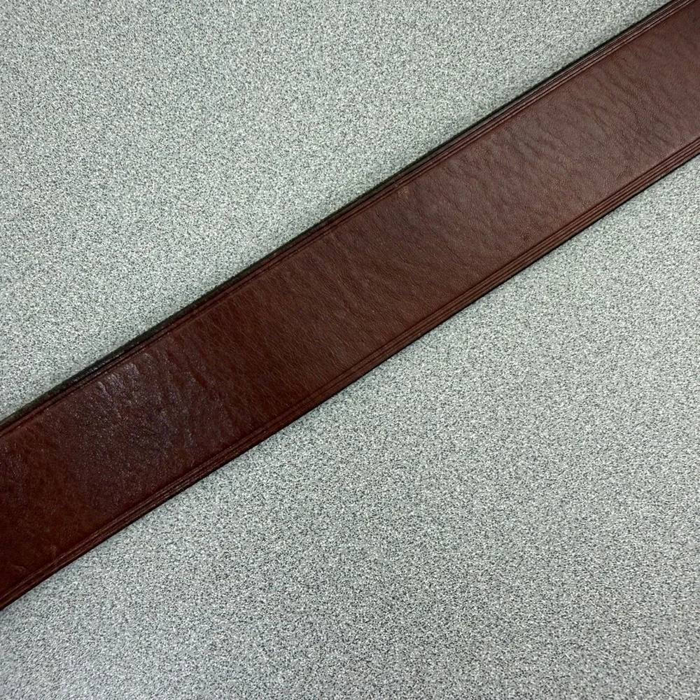 Lauren Ralph Lauren Belt Womens Small Brown Leather Wrapped Detail Brass Buckle